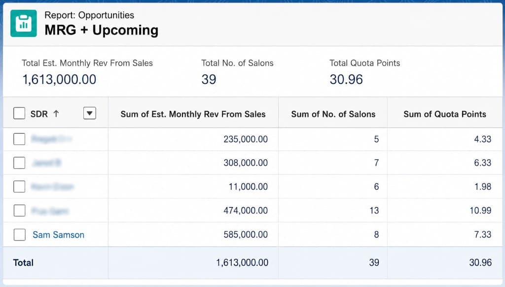 MoeGo MRG + Upcoming Salesforce report